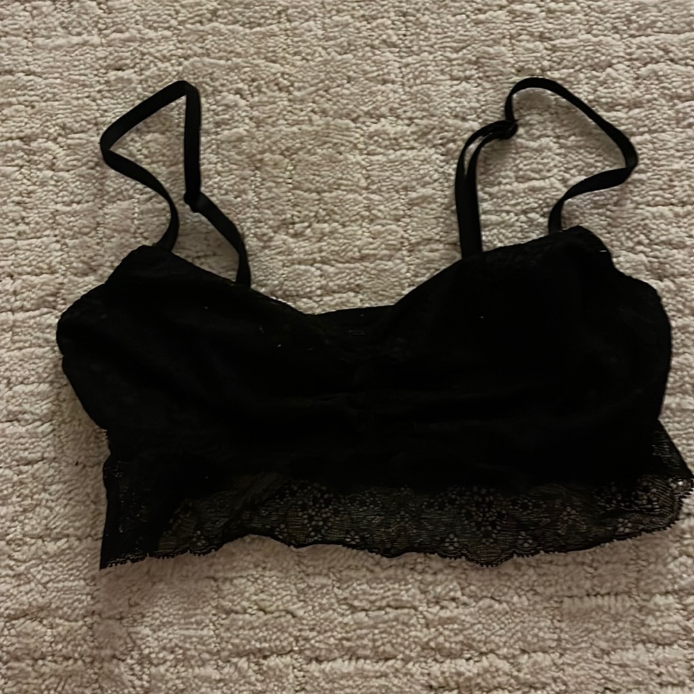 🪩 Pink- Black lace bralette Xsmall-